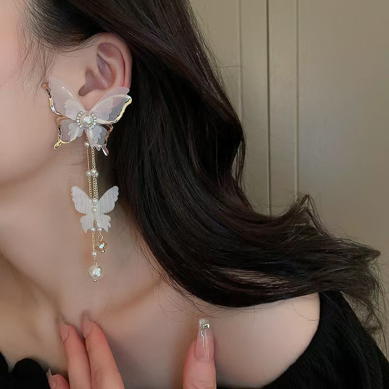 Charming Butterfly Pearl Cascades Earrings