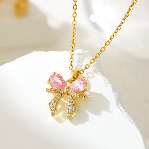 Rosy Ribbon Radiance Necklace