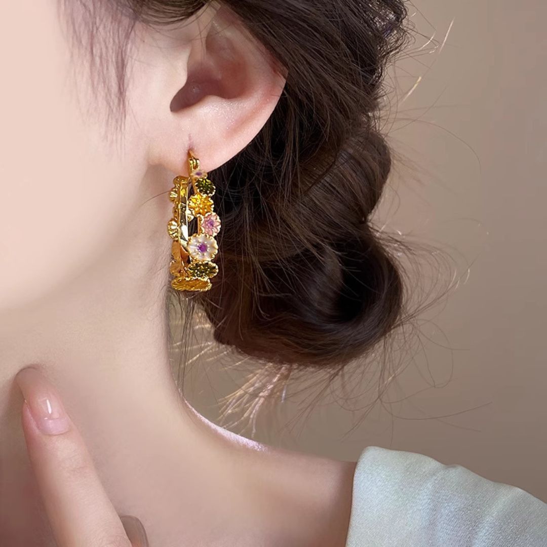 Summer Meadow Hoops Earrings