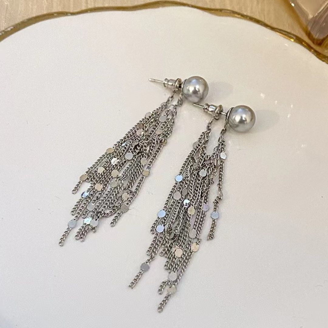Baroque Pearl Tassels Earrings
