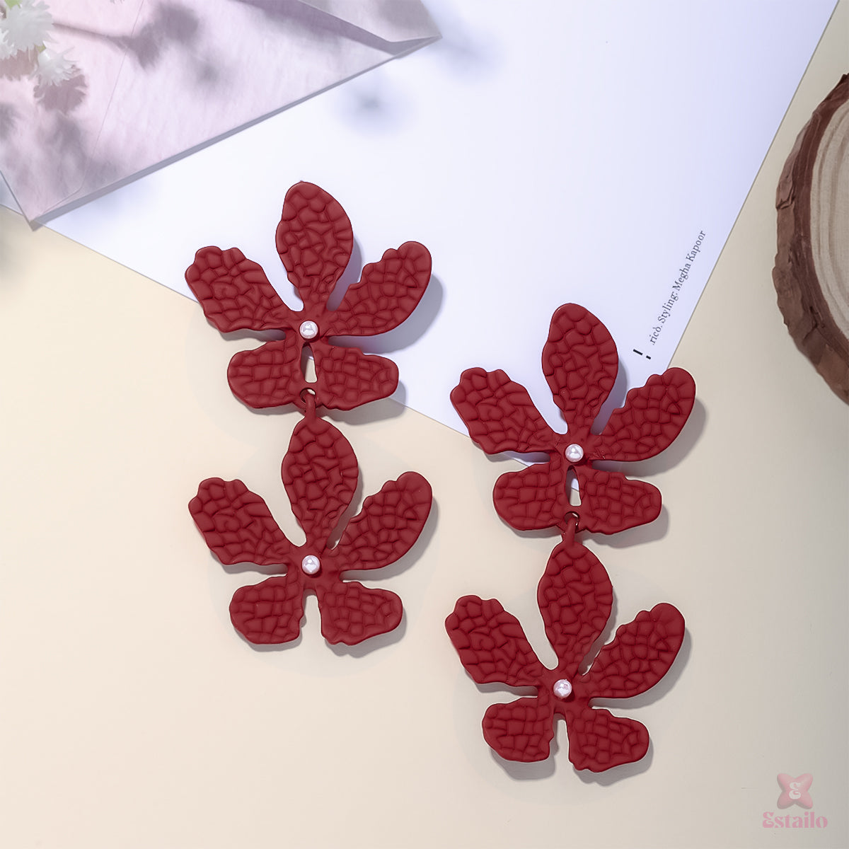 Crimson Blossom Earrings