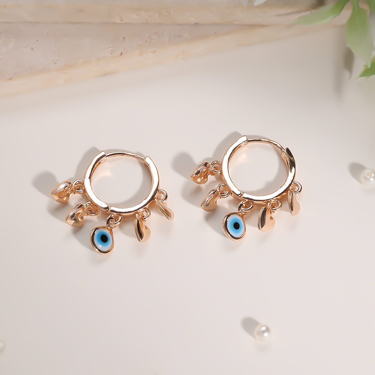 Luxe Glow Evil Eye Hoops Earrings