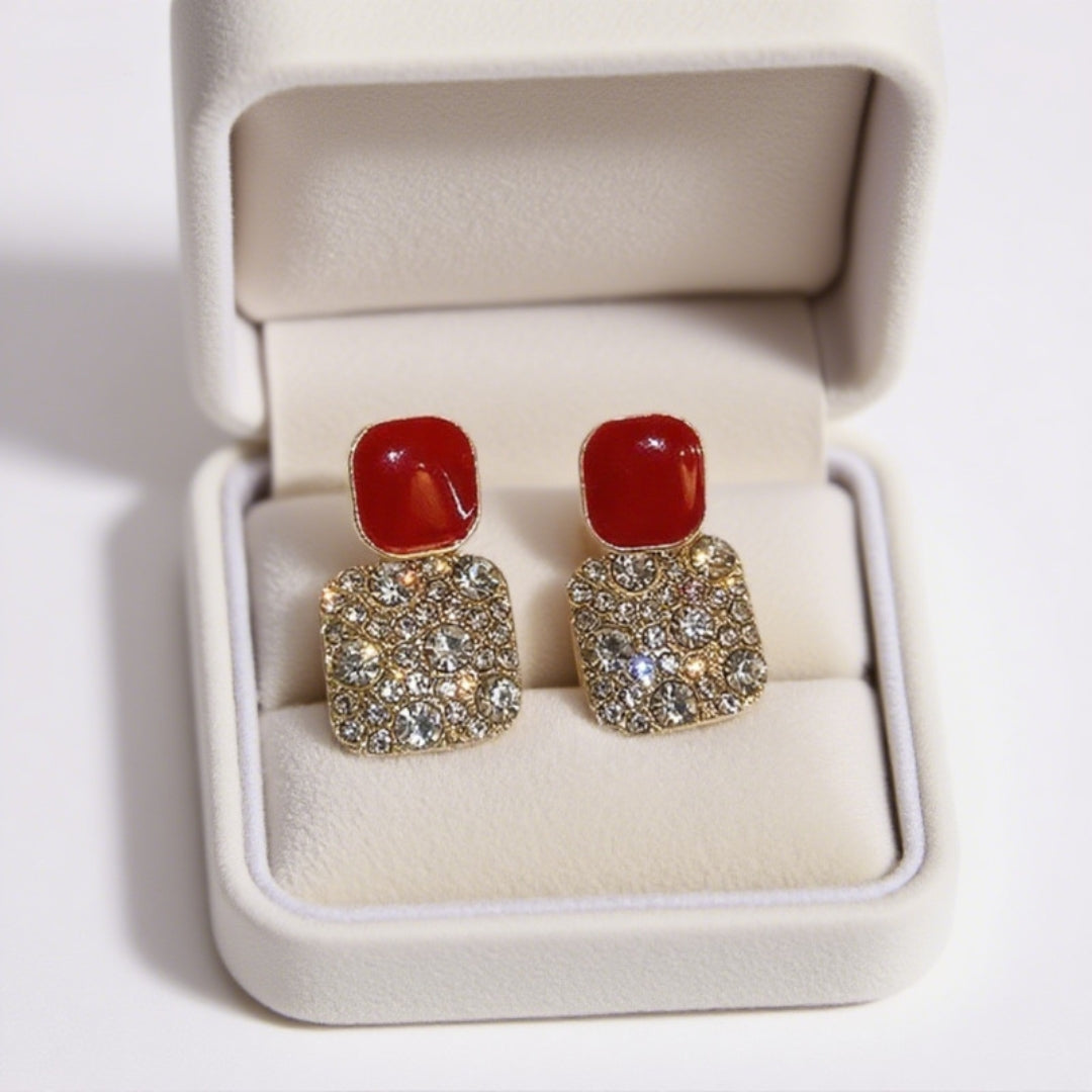 Duchess Red Crystal Drops Earring