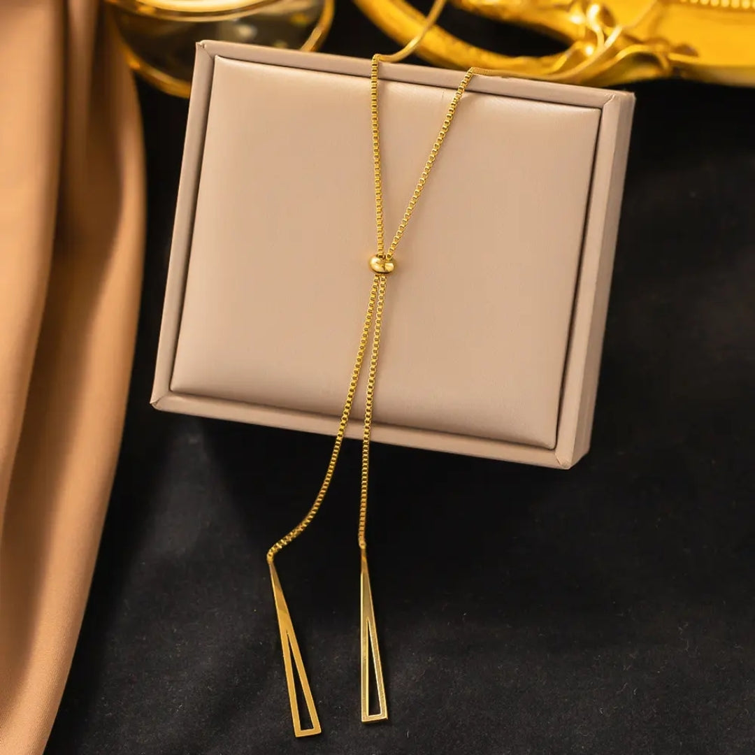 Golden Lariat Slider Necklace