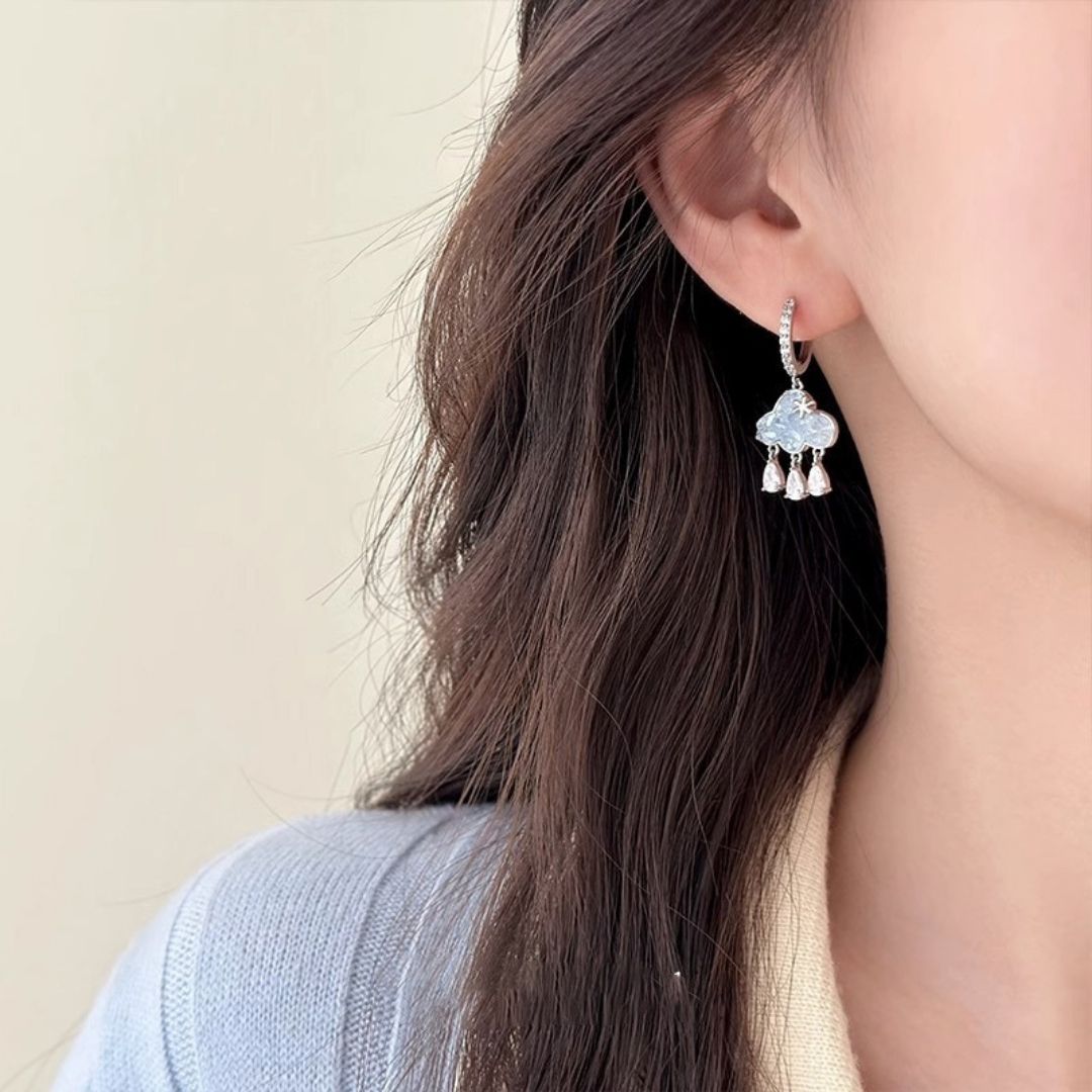 Crystal Rain Clouds Earrings