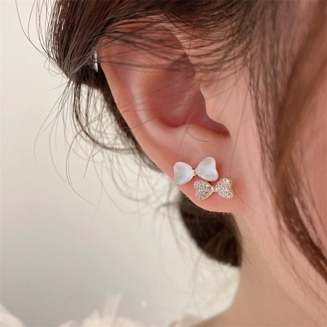 Enchanted Heart Bow Earrings