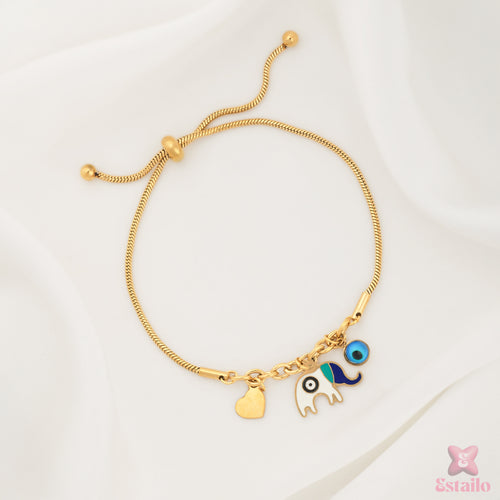 Elephant Evil Eye Bracelet: