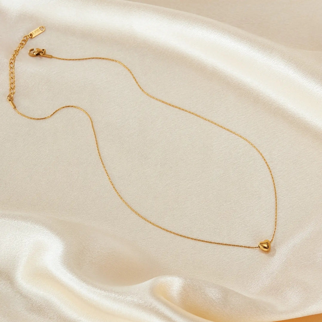 Minimalist Heart Charm Necklace