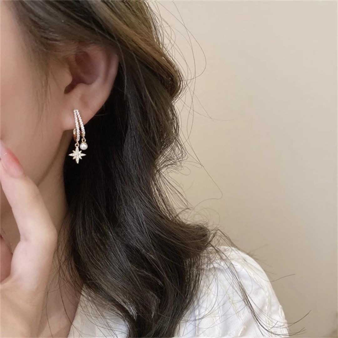 Celestial Pearl Drops Earring