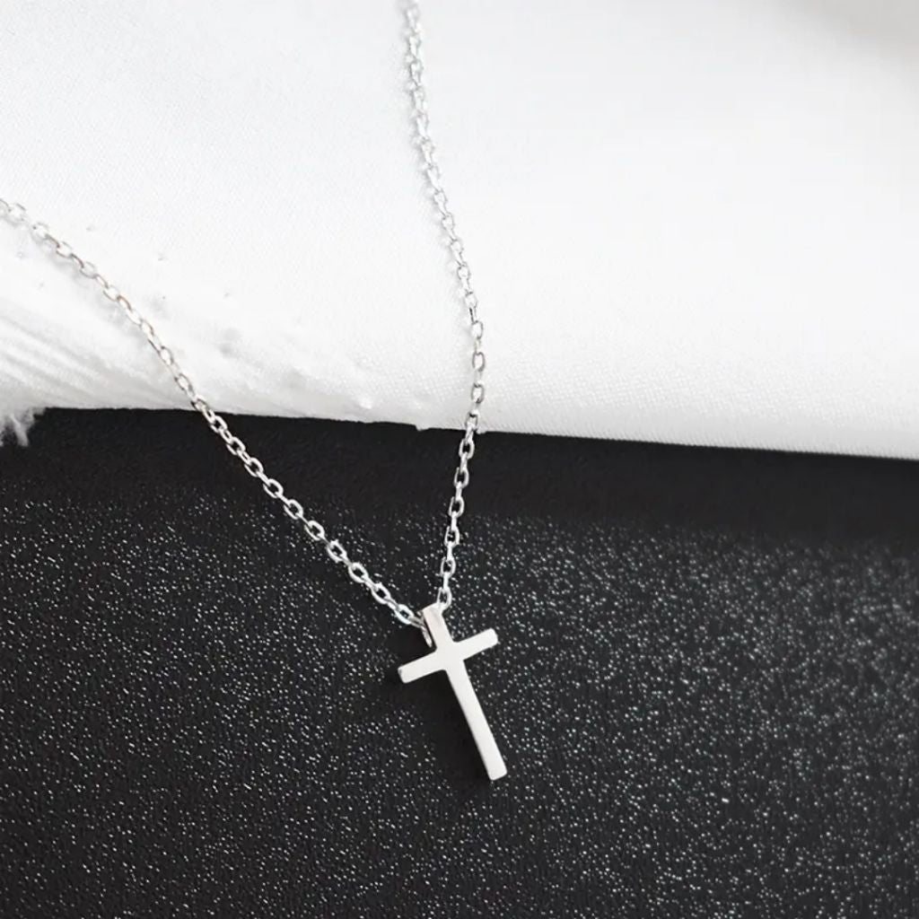 Silver Cross Statement Necklace