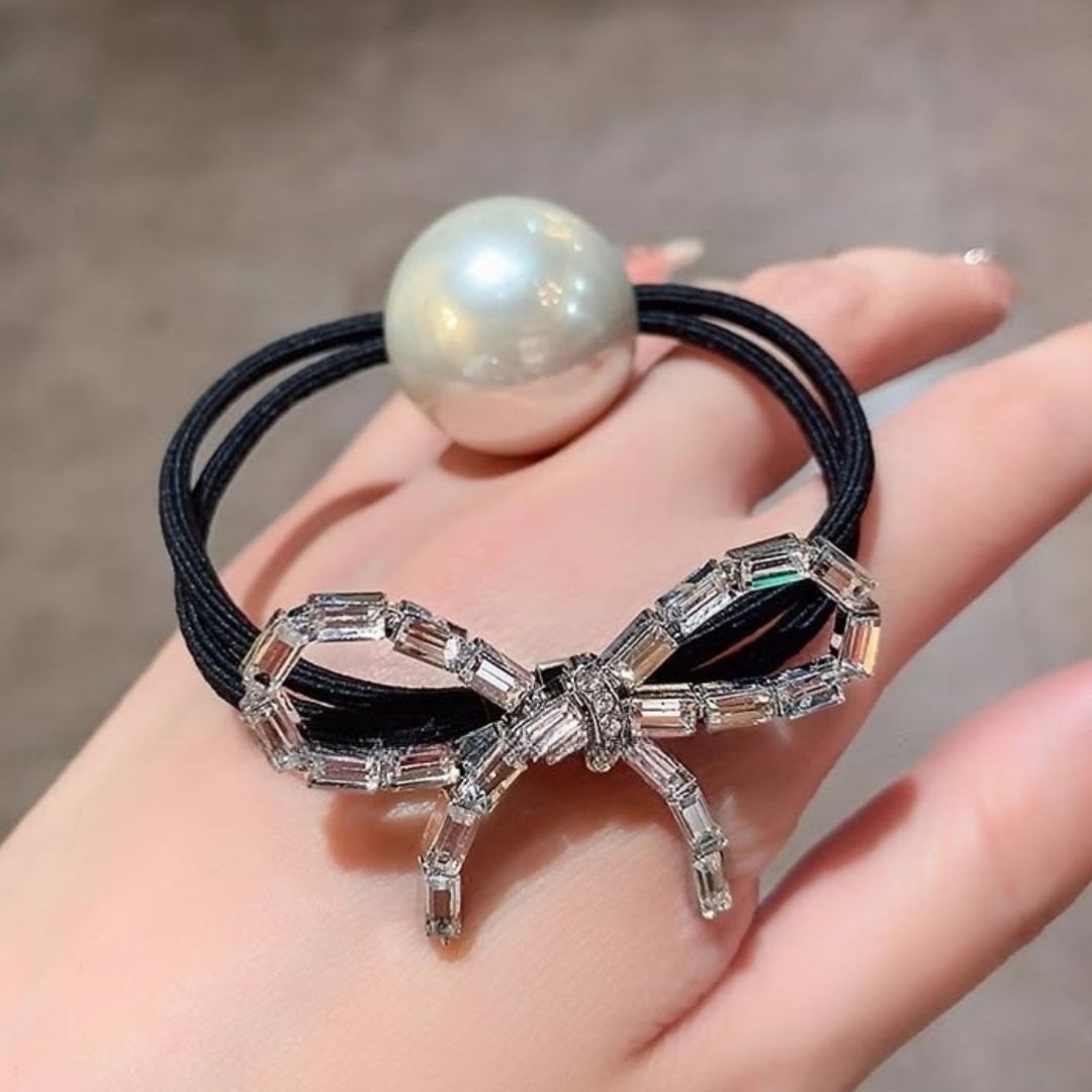 Bow & Pearl Hair Tie
