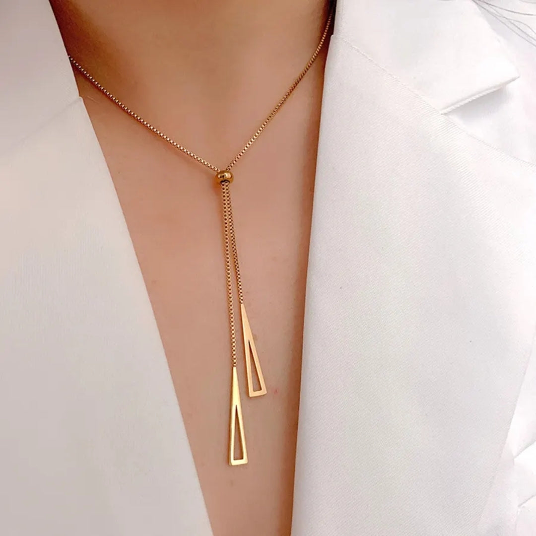 Golden Lariat Slider Necklace