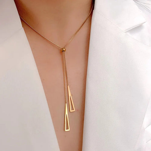 Golden Lariat Slider Necklace