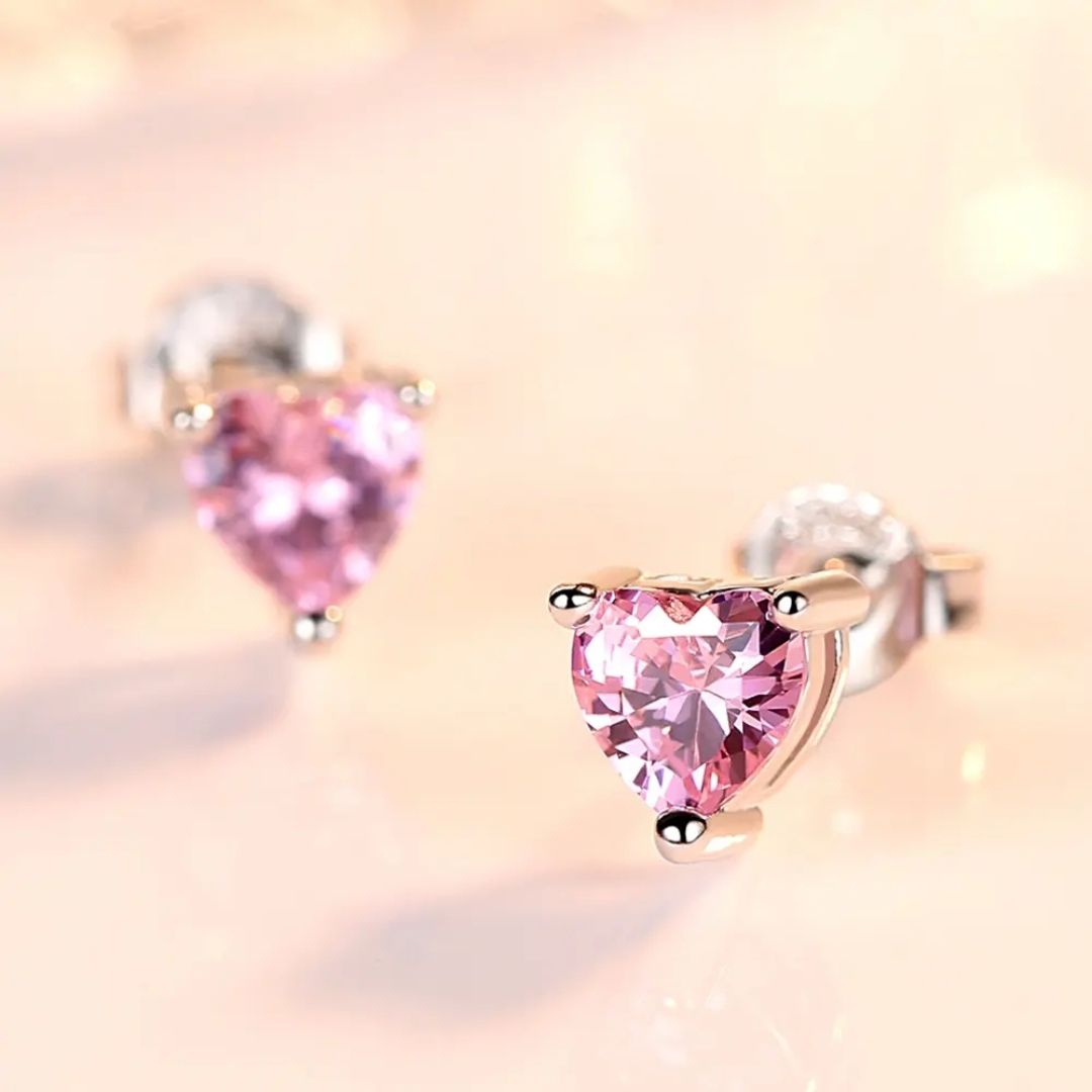 Silver Love Heart Earrings