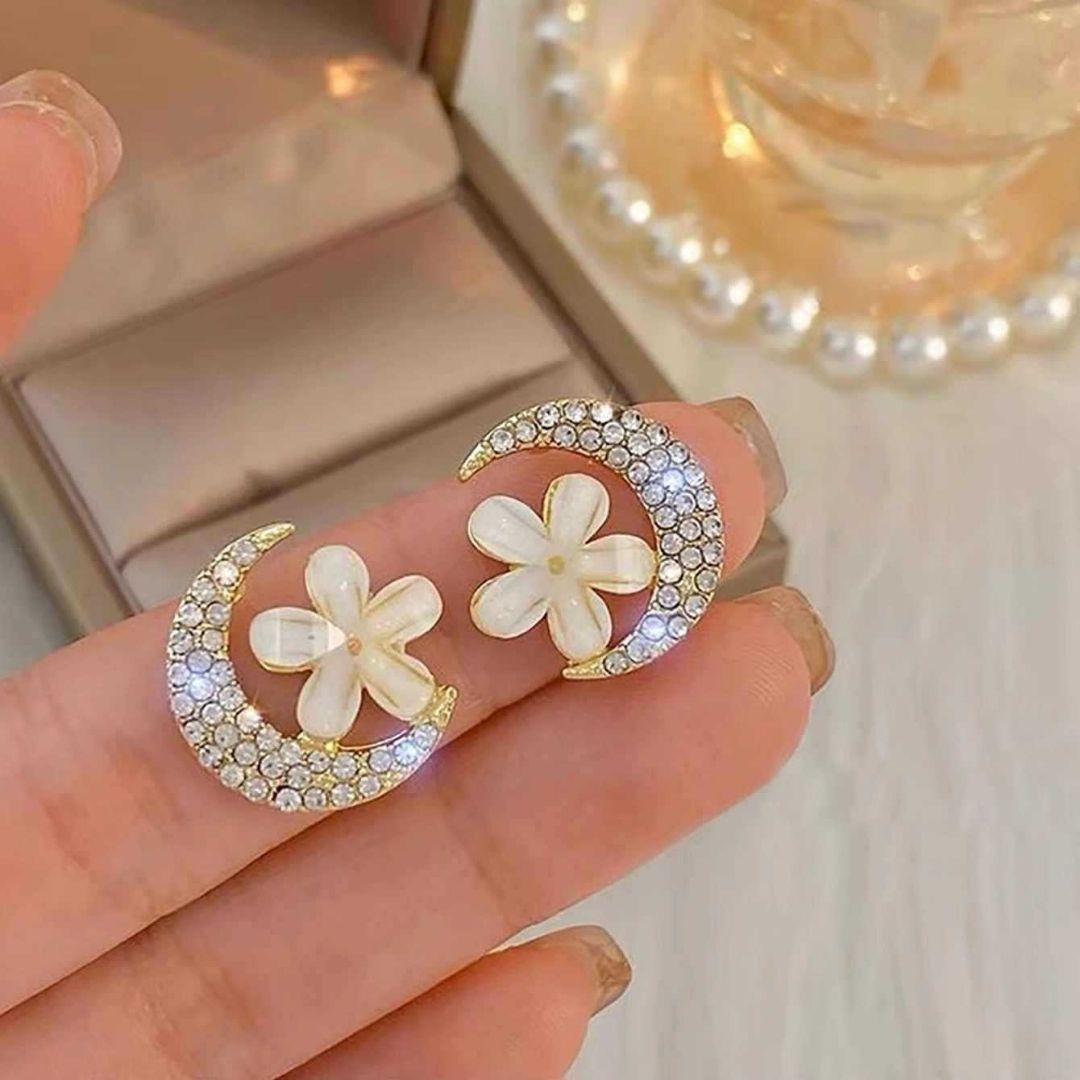 Blossom Crystal Studs Earrings