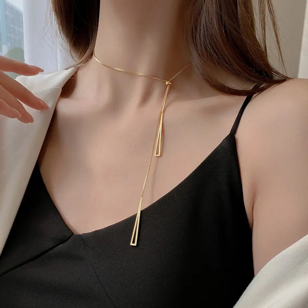 Golden Lariat Slider Necklace