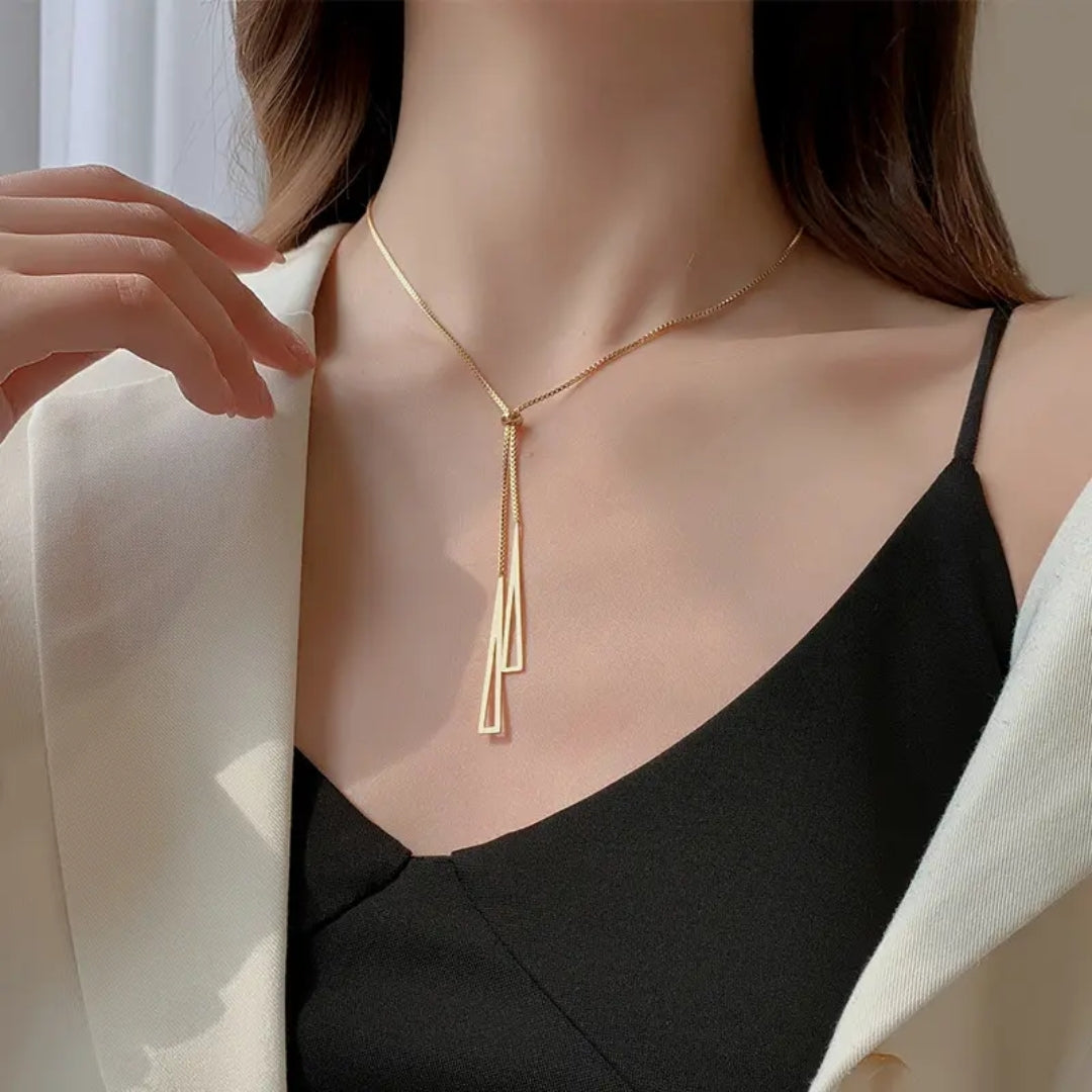 Golden Lariat Slider Necklace
