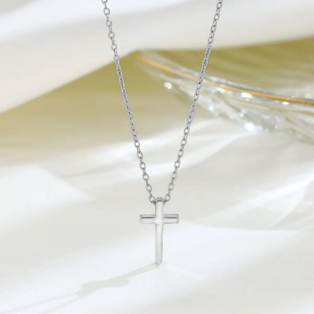 Silver Cross Statement Necklace