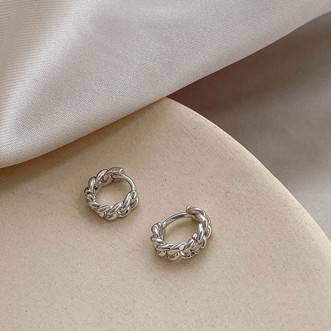 Gray-Glaze Chains Earrings