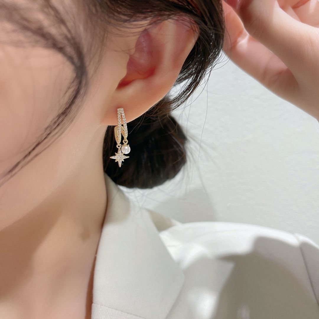 Celestial Pearl Drops Earring