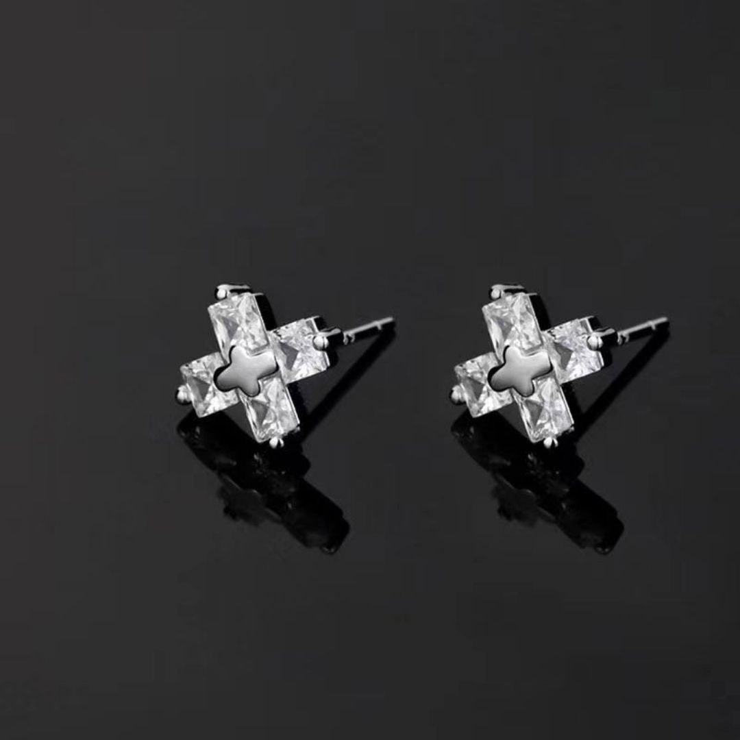 Novatrix Elegant Crystal Studs Earrings