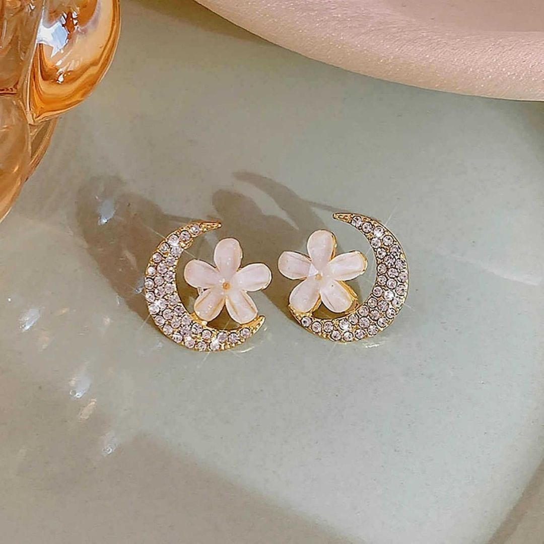 Blossom Crystal Studs Earrings