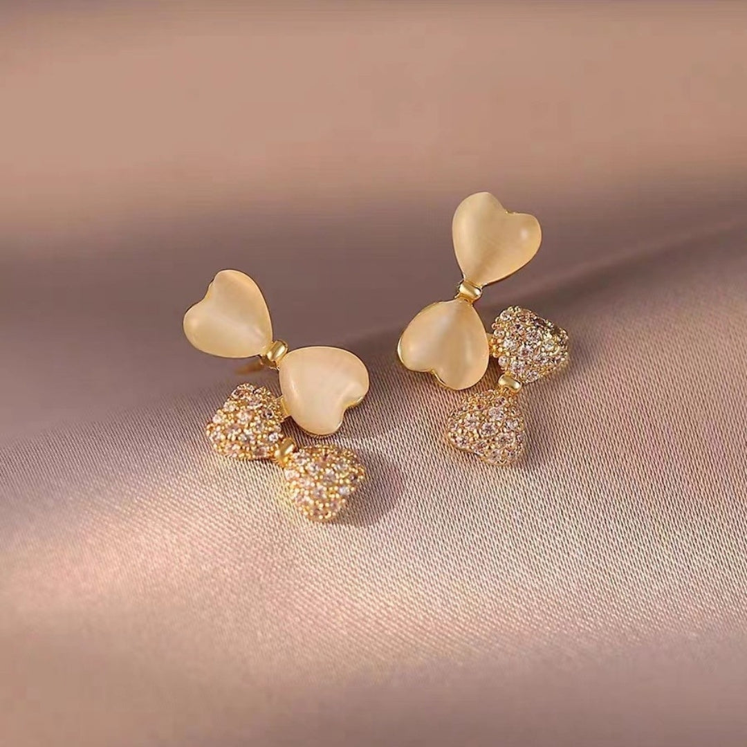 Enchanted Heart Bow Earrings