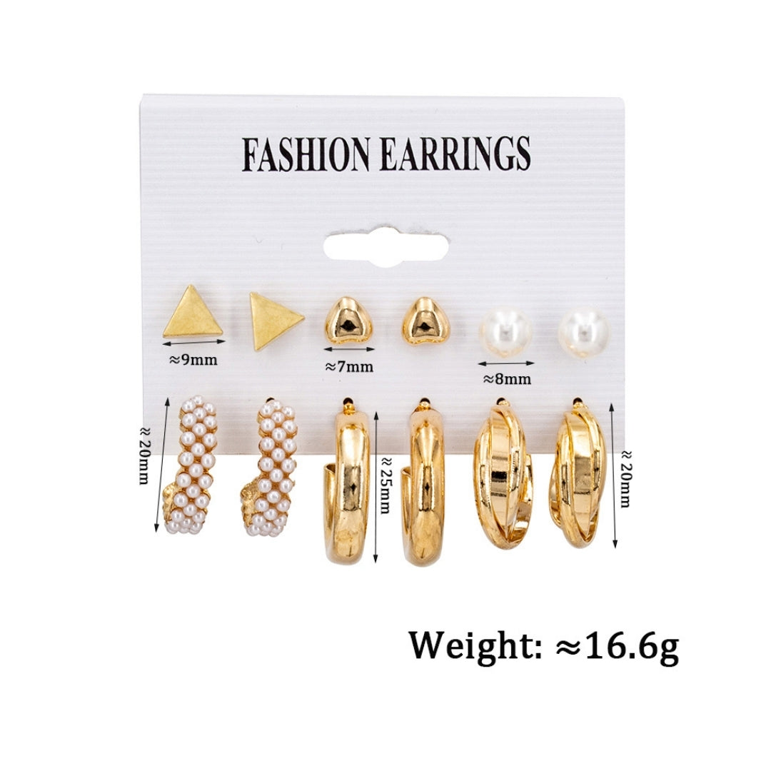 Pearl & Pave Hoops  Combo Earring