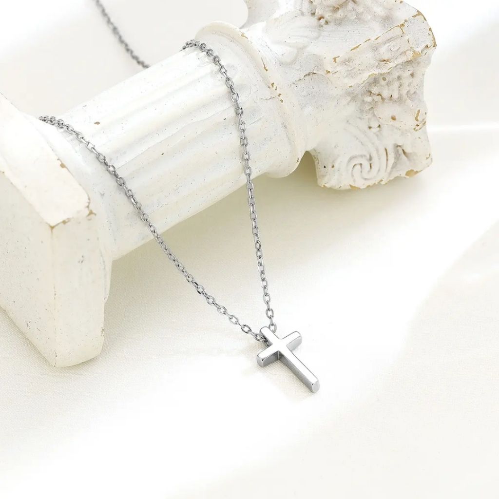 Silver Cross Statement Necklace