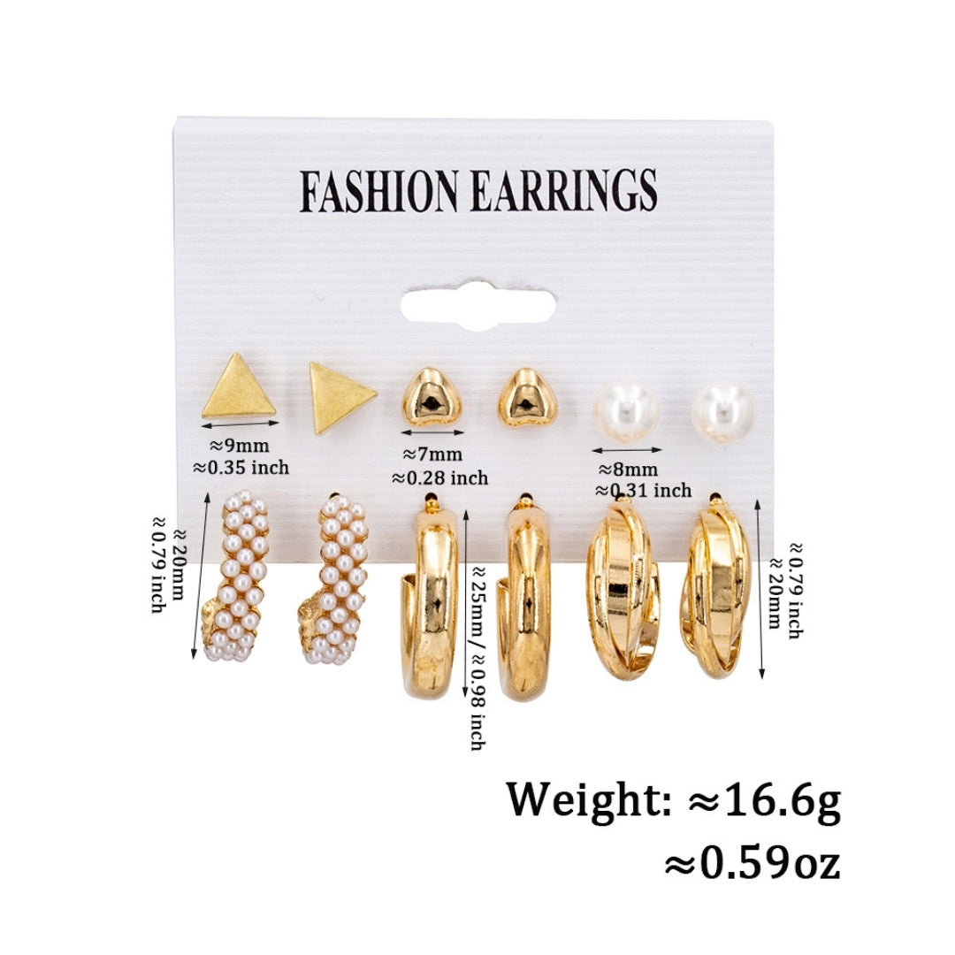 Pearl & Pave Hoops  Combo Earring