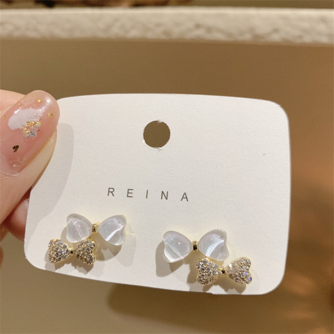 Enchanted Heart Bow Earrings