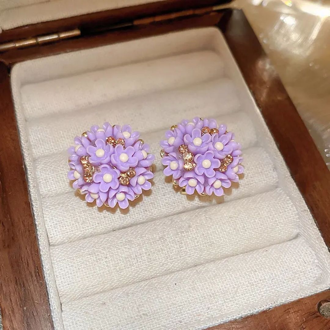 Bloomy Whirly Hoops Earrings