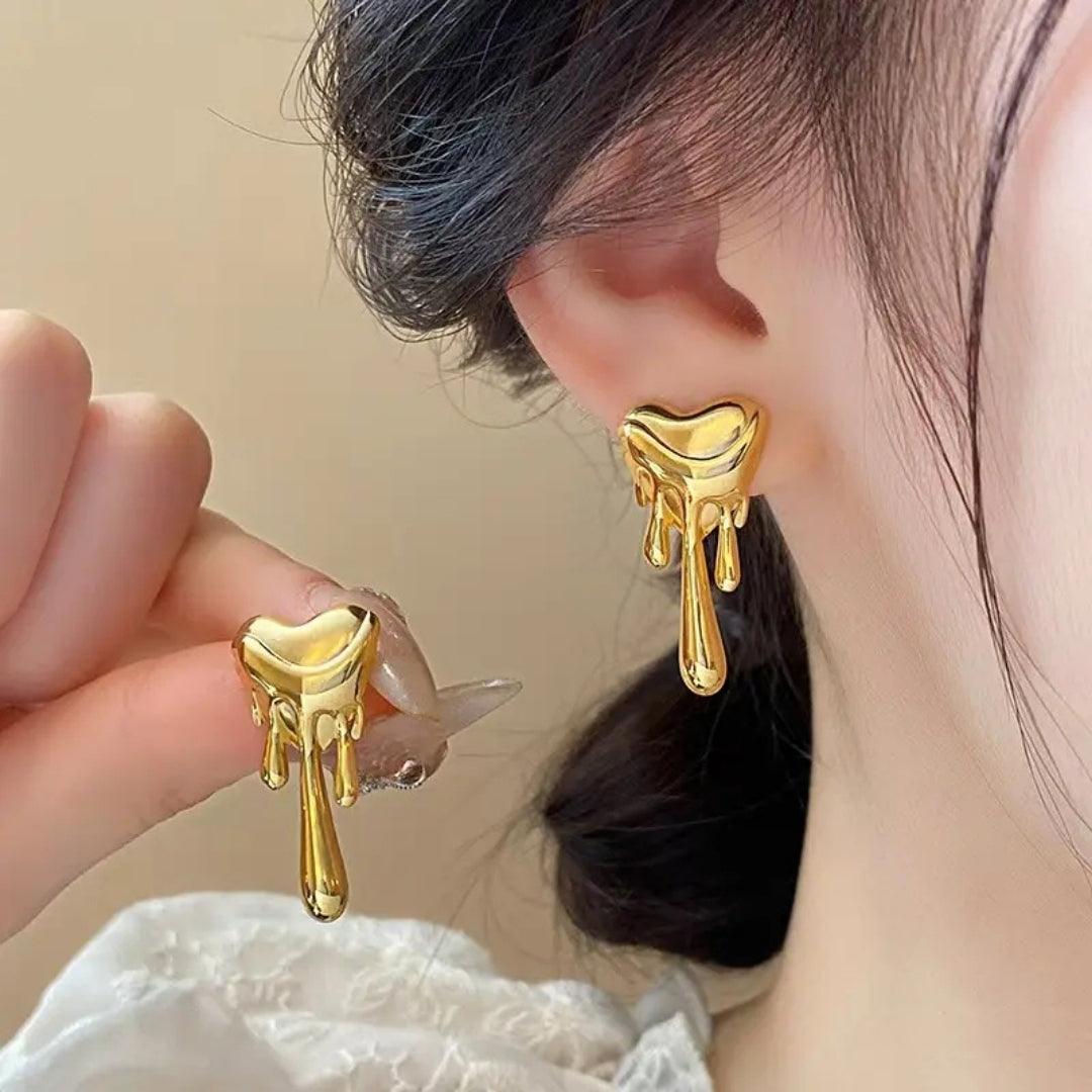 Golden Heart Earrings