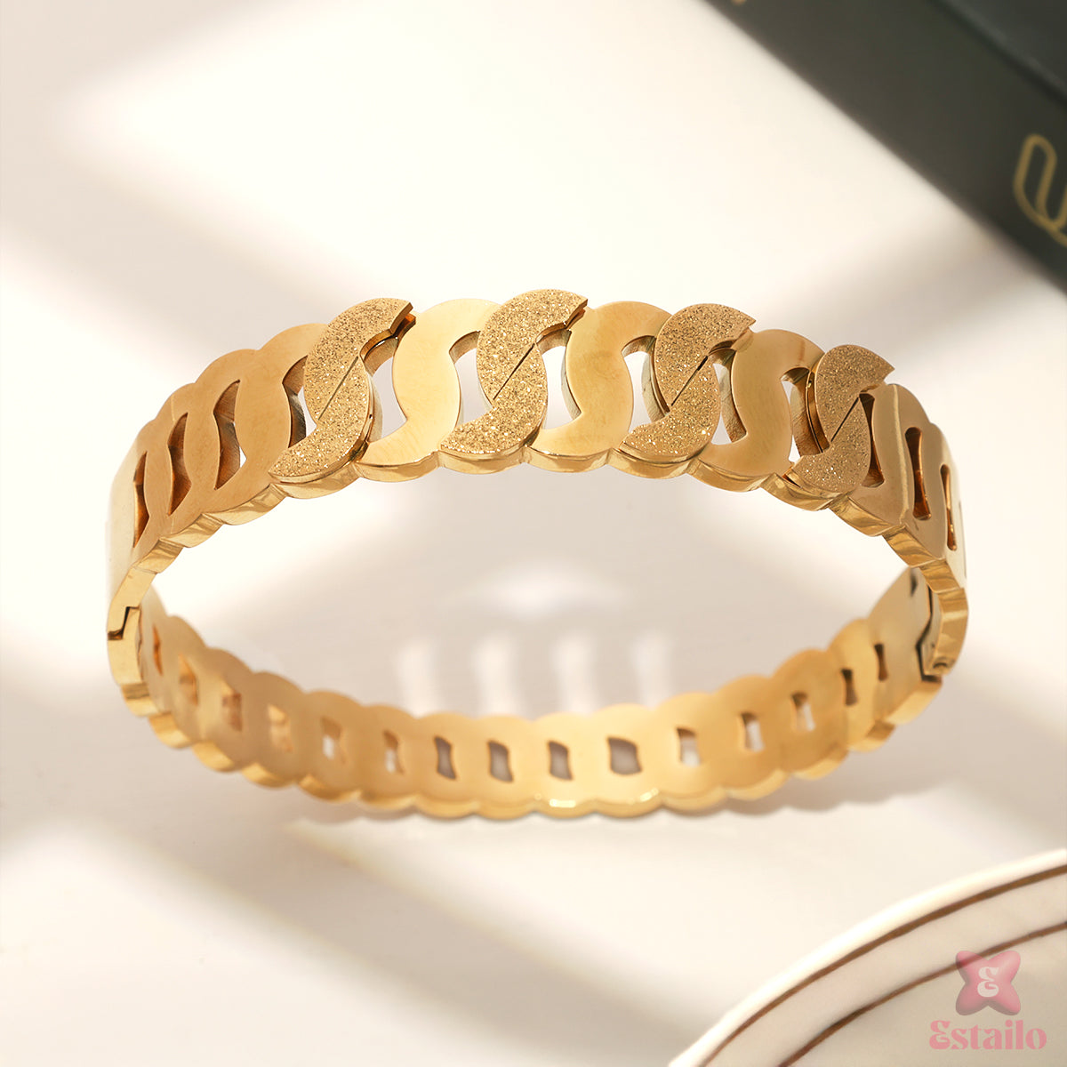 Golden Curve Cuff Bracelet