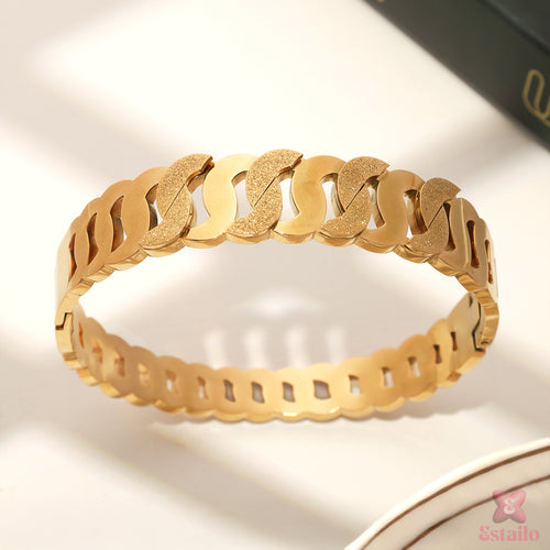 Golden Curve Cuff Bracelet