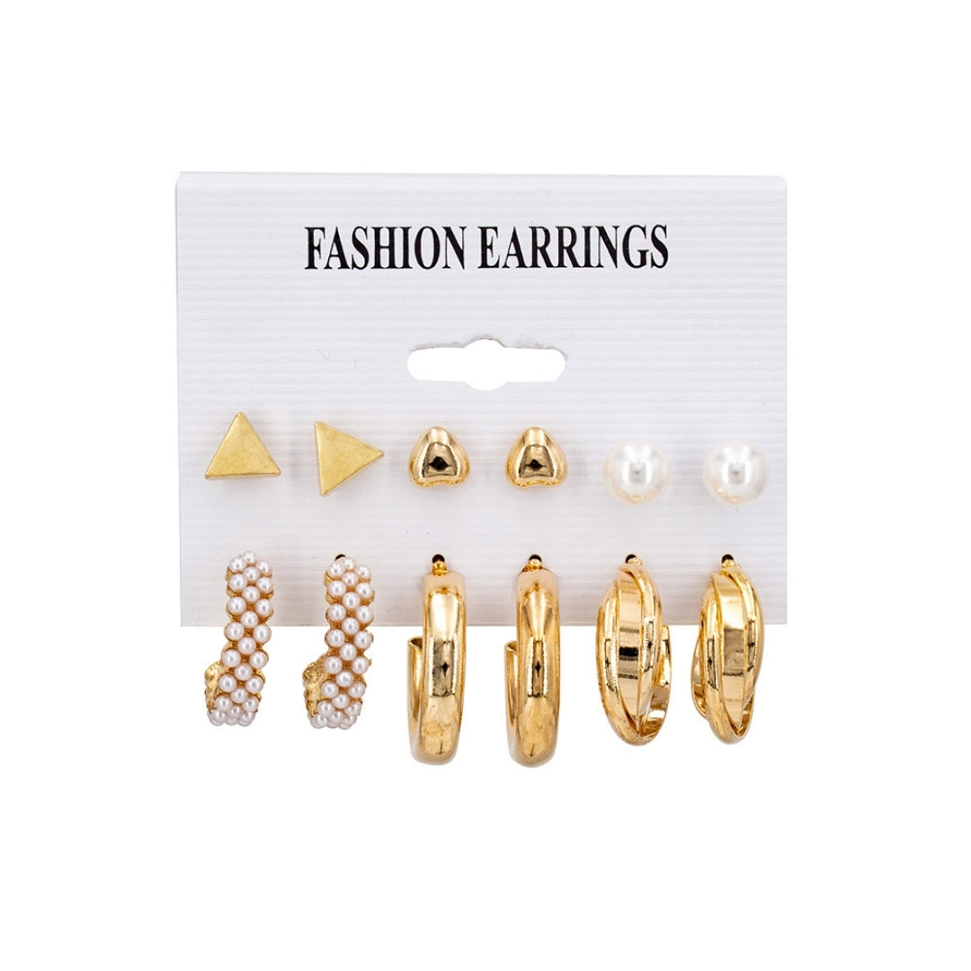 Pearl & Pave Hoops  Combo Earring