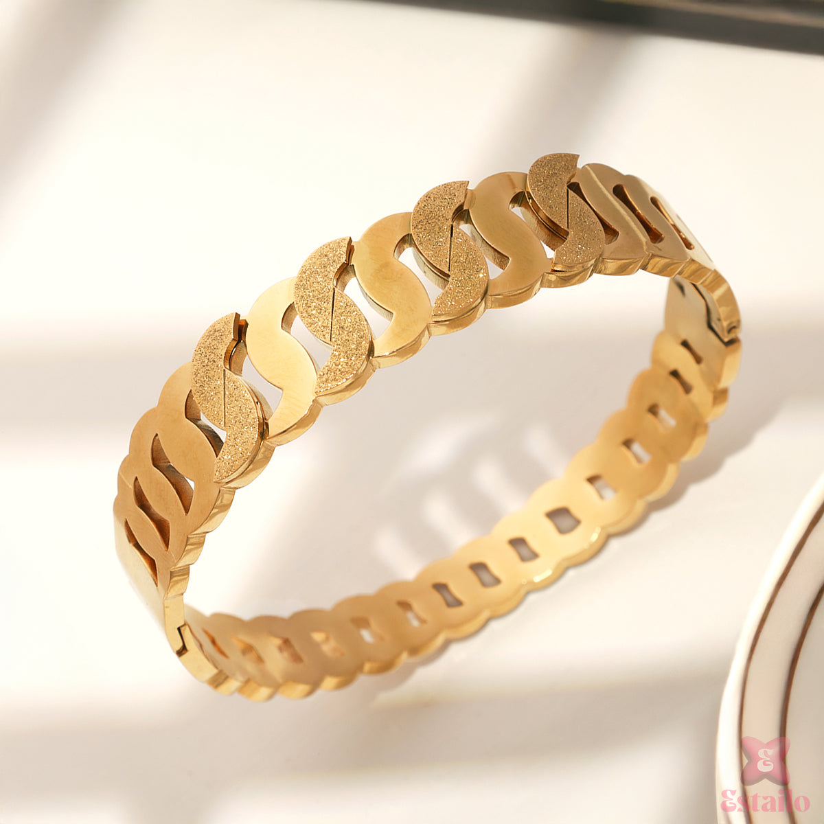 Golden Curve Cuff Bracelet