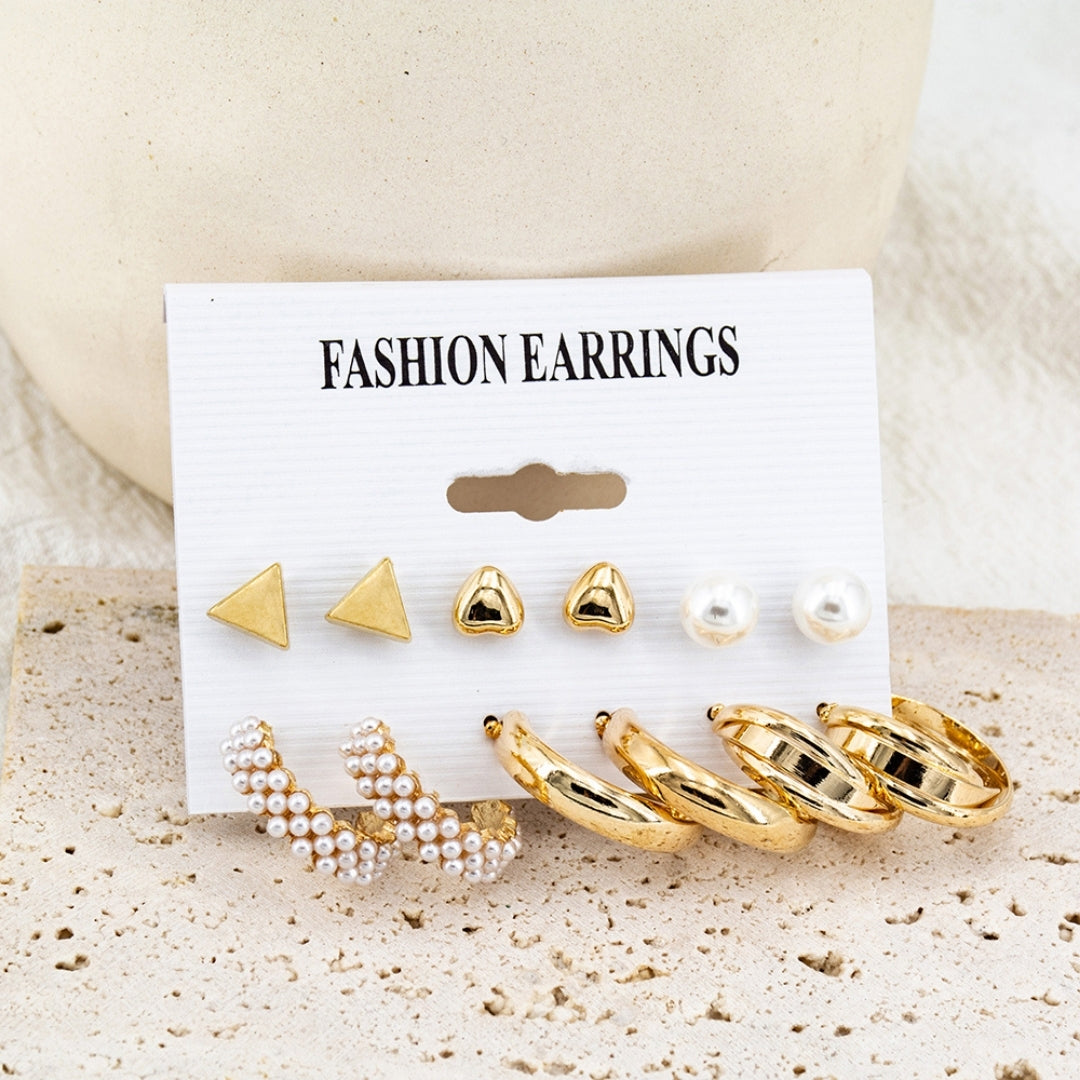 Pearl & Pave Hoops  Combo Earring