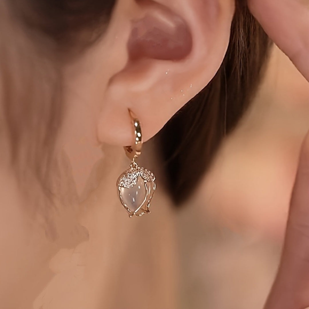 Graceful Tulip Opal Drops Earrings