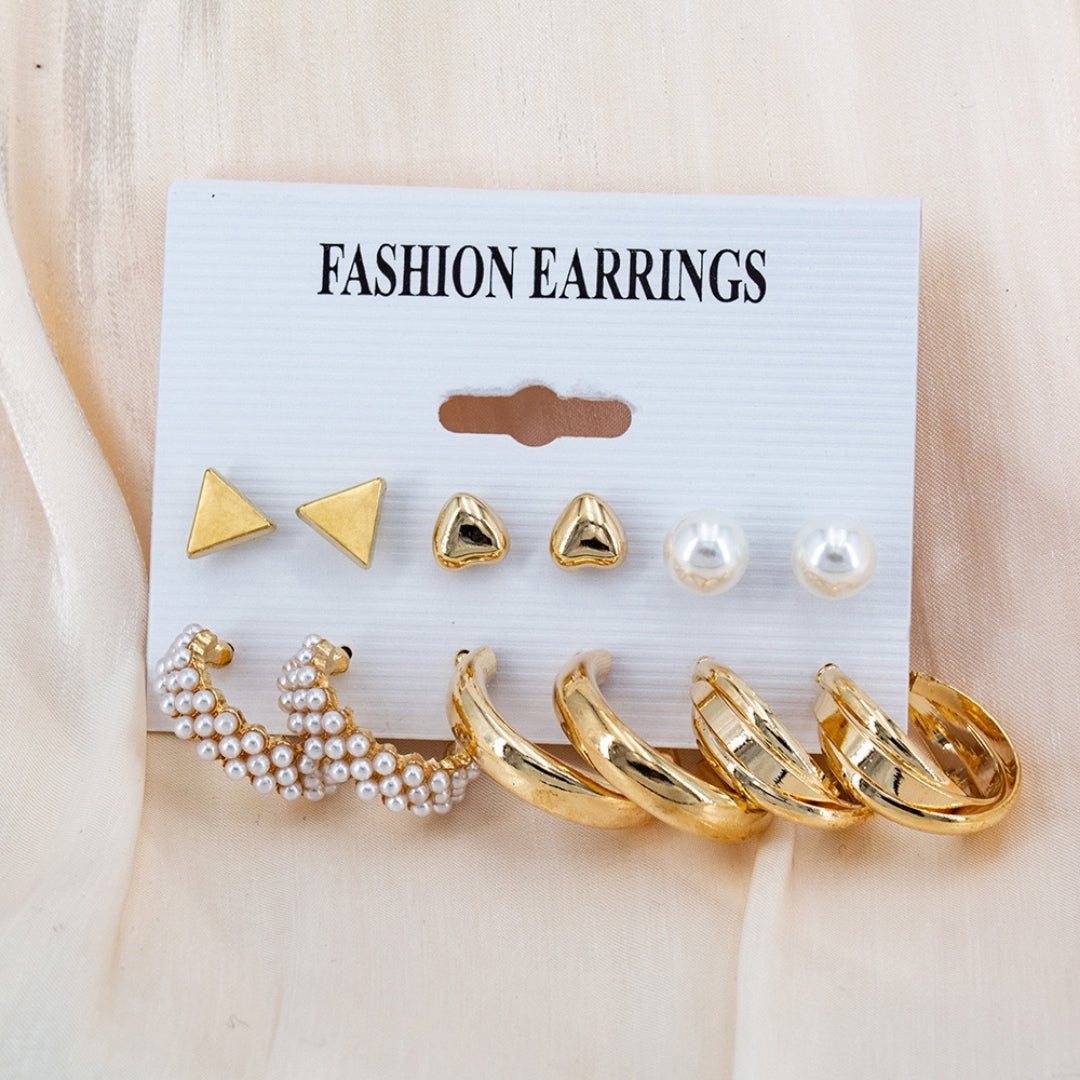 Pearl & Pave Hoops  Combo Earring