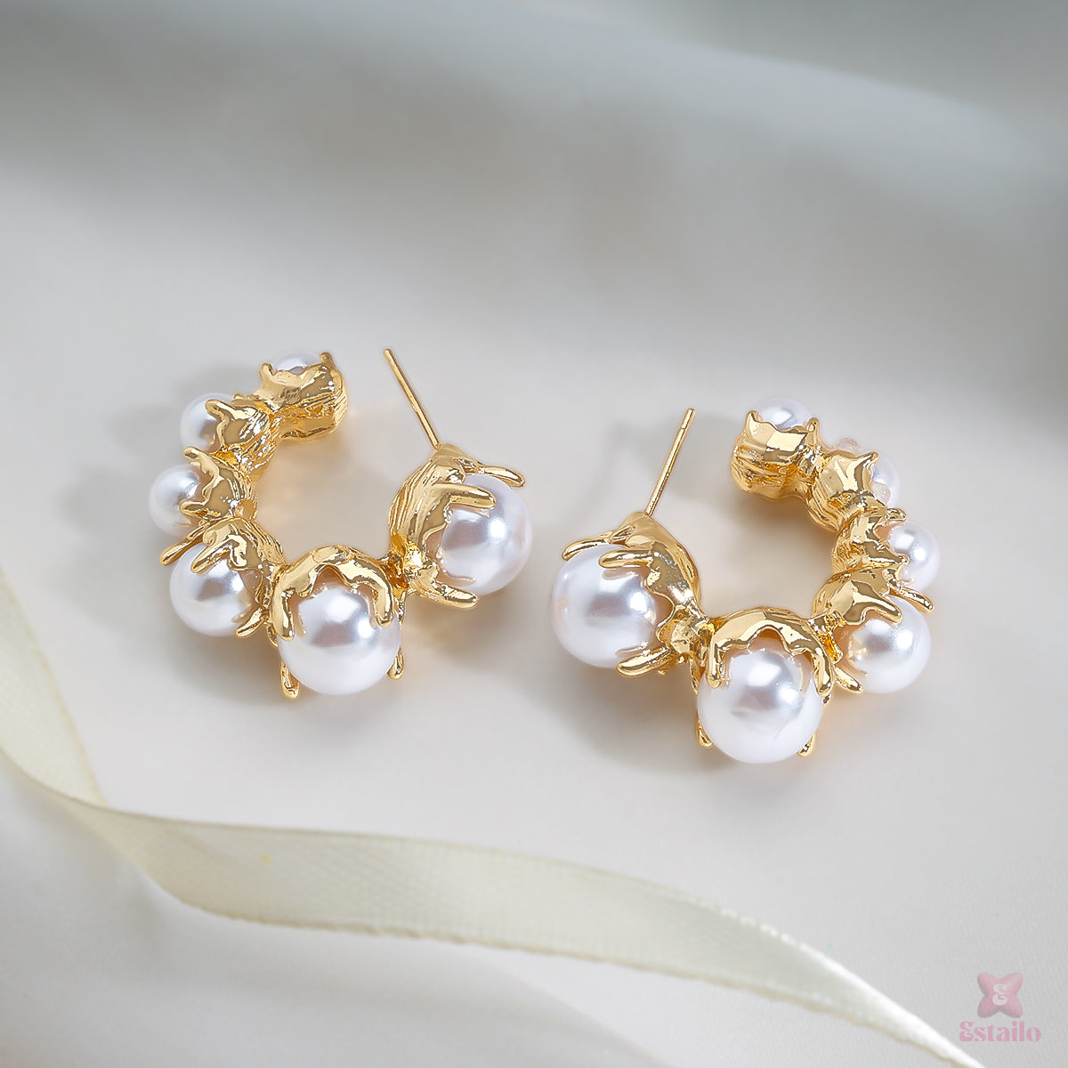 Pearl Hoop Earrings