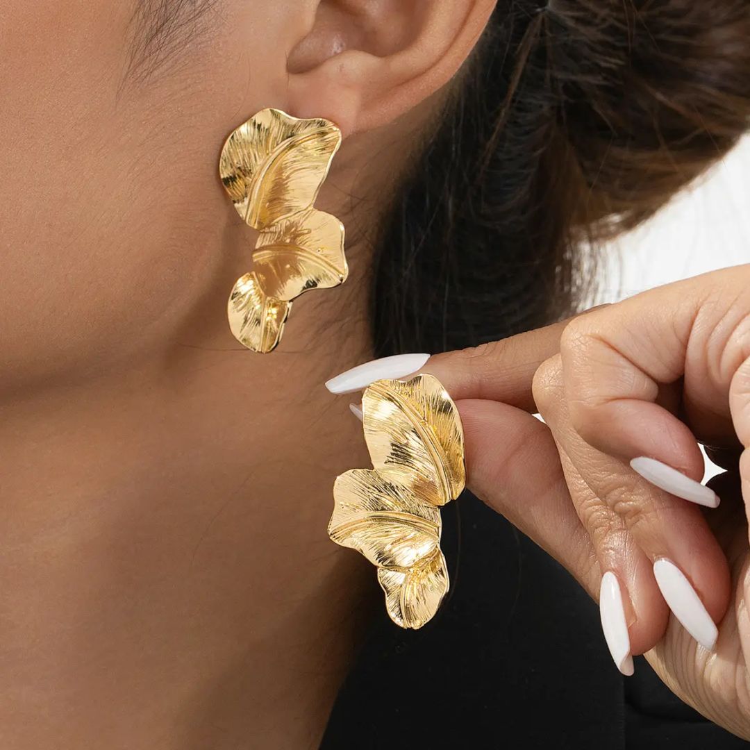 Golden Foliage Earring