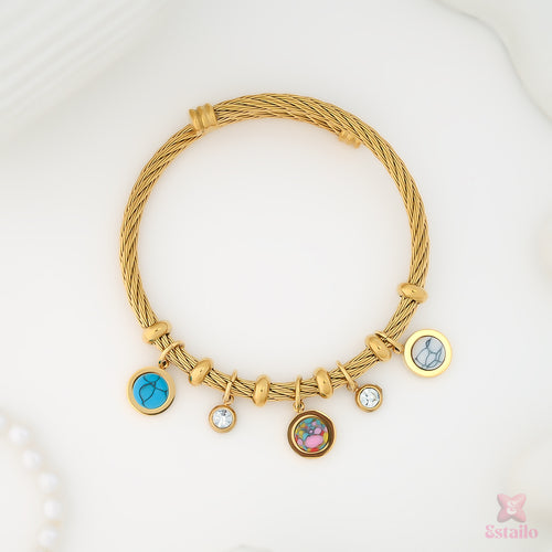 Golden Gaze Statement Bracelet