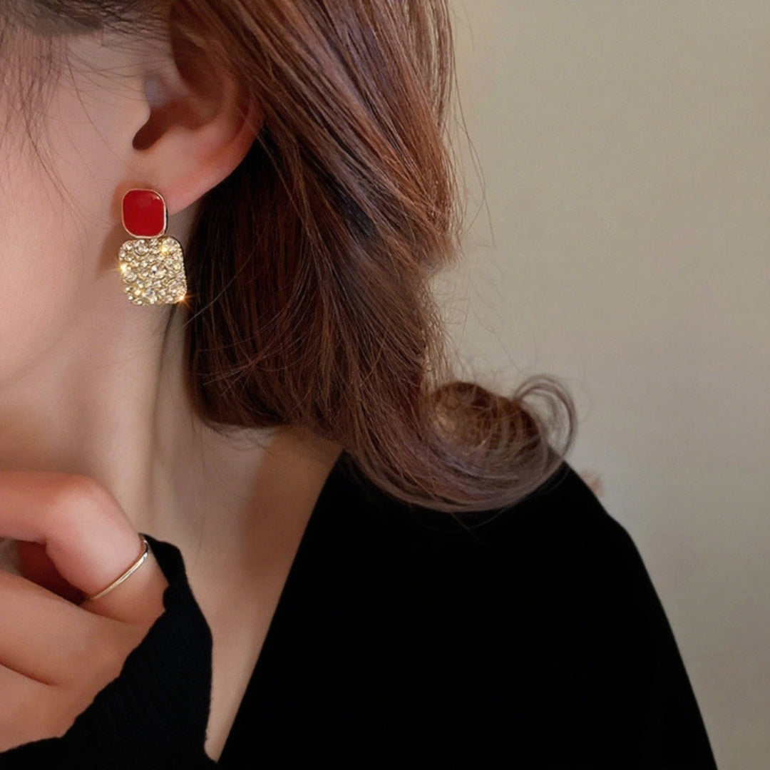Duchess Red Crystal Drops Earring