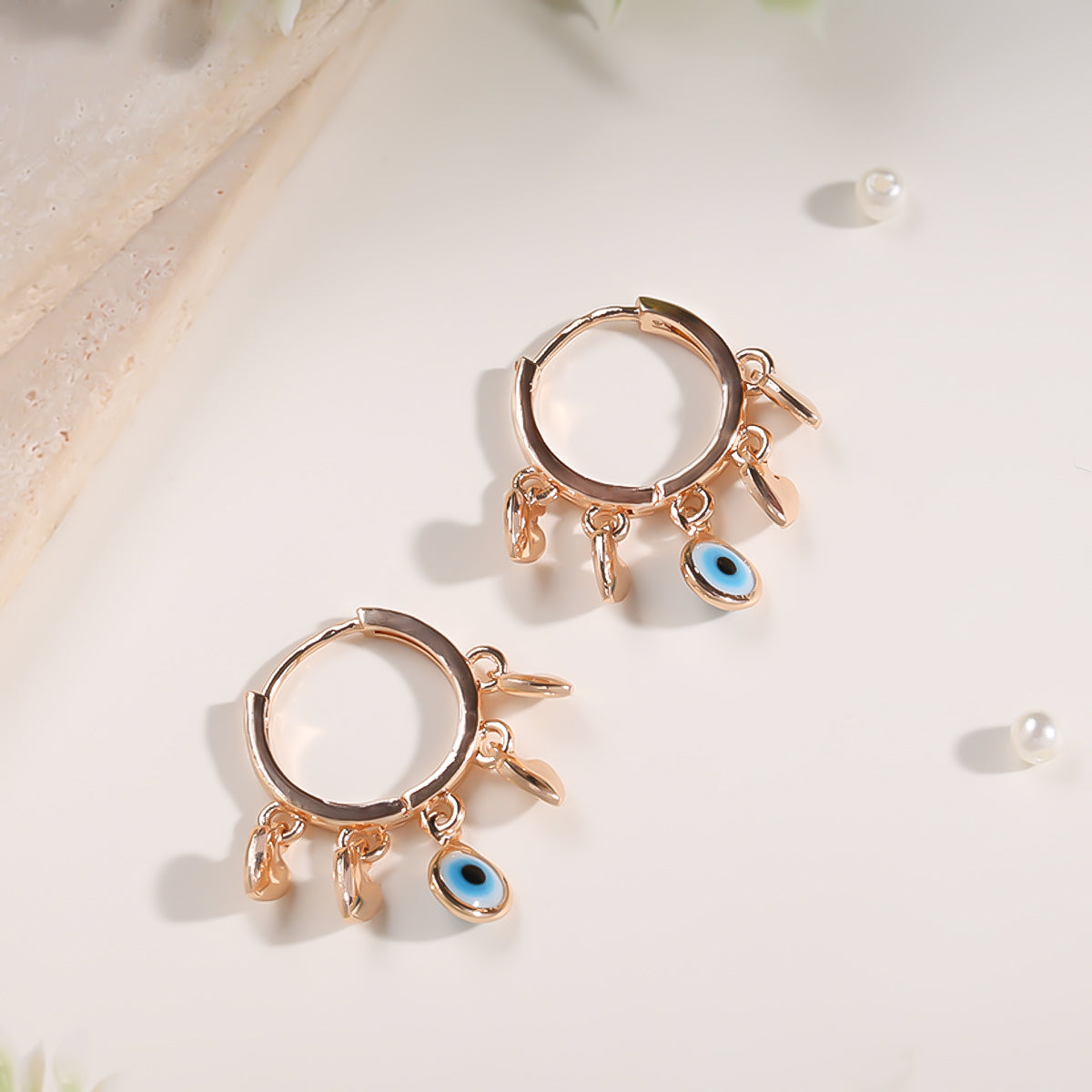 Luxe Glow Evil Eye Hoops Earrings