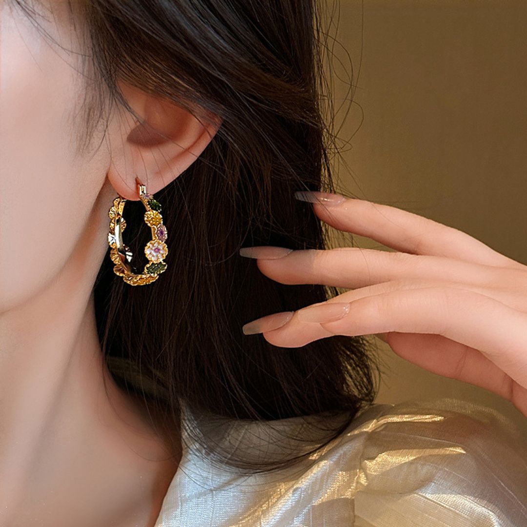 Summer Meadow Hoops Earrings