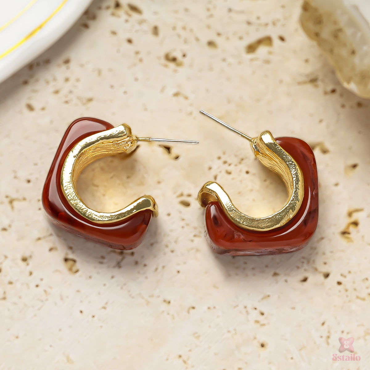 Crimson Hoops Earrings