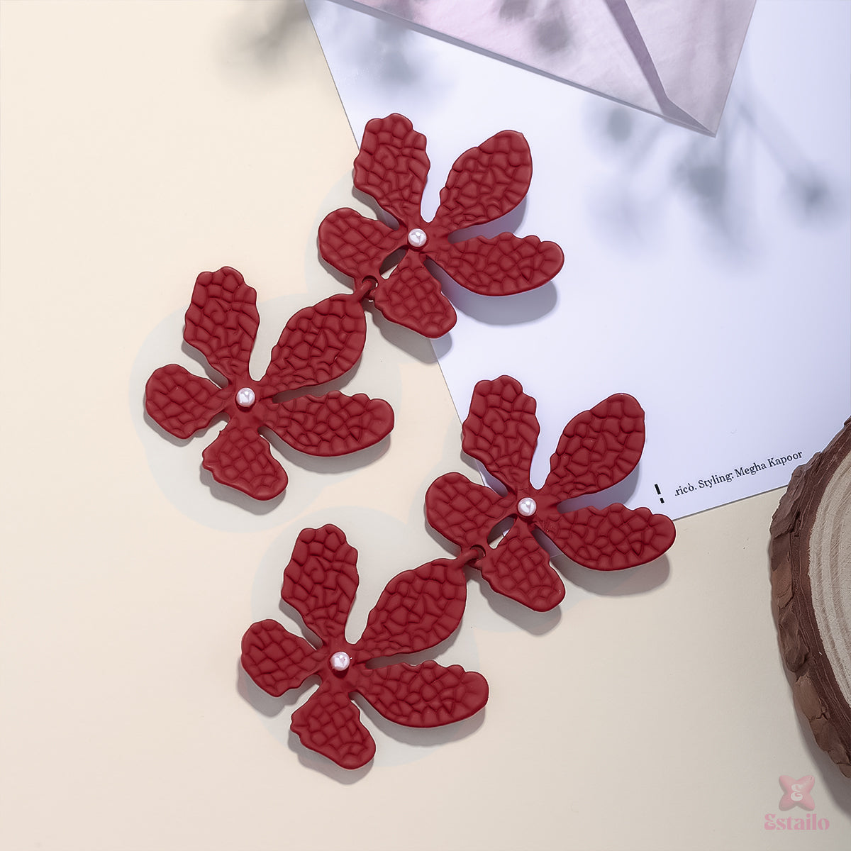 Crimson Blossom Earrings
