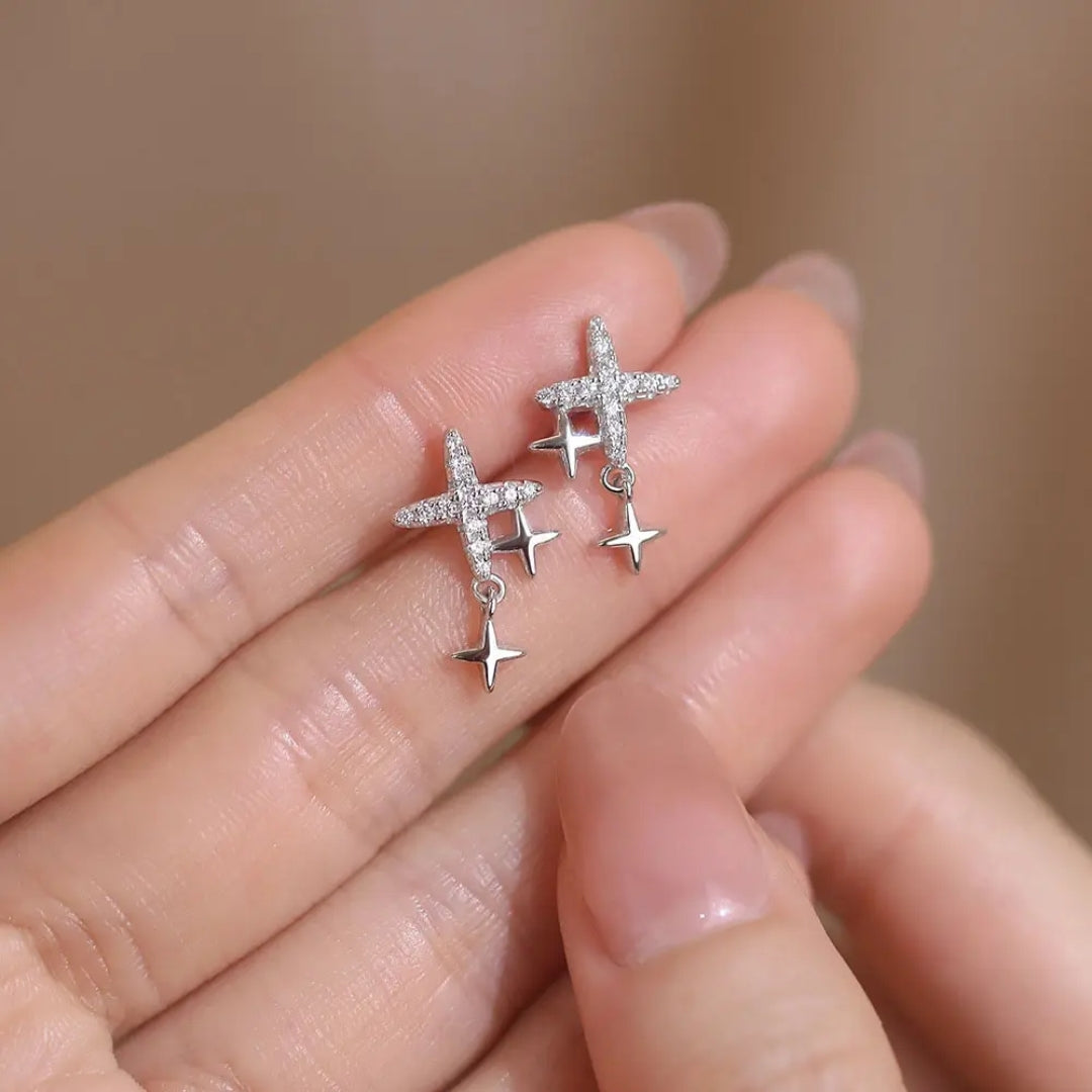 Divine Dazzle Cross Earrings