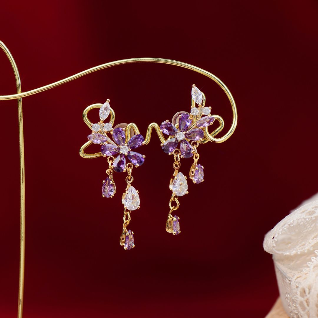 Regal Orchid Zircon Earrings